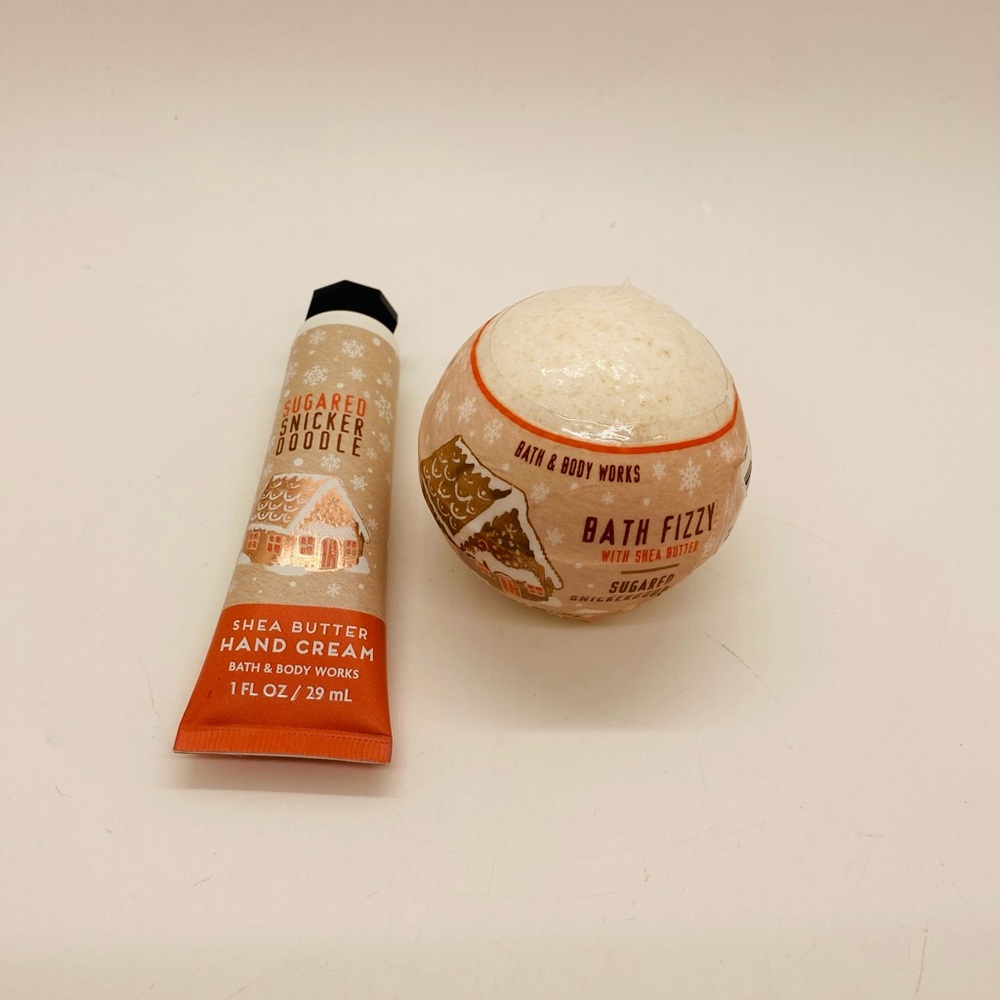 NWT Bath & Body Works Sugared Snickerdoodle Travel Hand Cream and Bath Fizzy